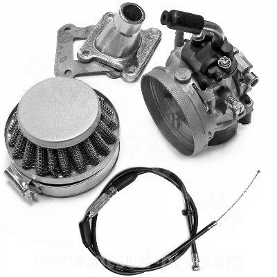 961012m kit carburatore  15mm tnt maggiorato + filtro aria + collettore aspirazione per minimoto miniquad 2t