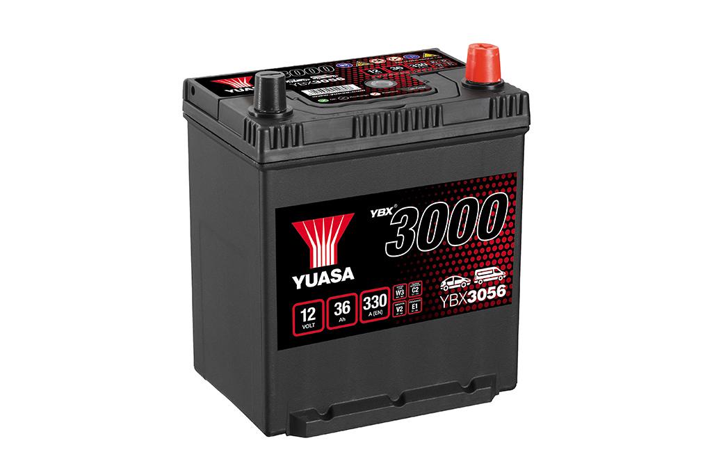 ybx3056 batteria auto yuasa 12volts 36ah 330a positivo destro- lunghezza 187 x larghezza 135 x altezza 227mm