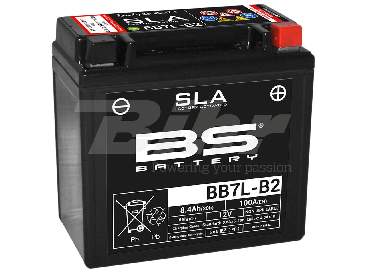 batteria sla bs battery a gel yb7l-b2 12v 8ah - lunghezza 135 x larghezza 75 x altezza 133mm pronta all´uso preattivata 35849 - 1080687 