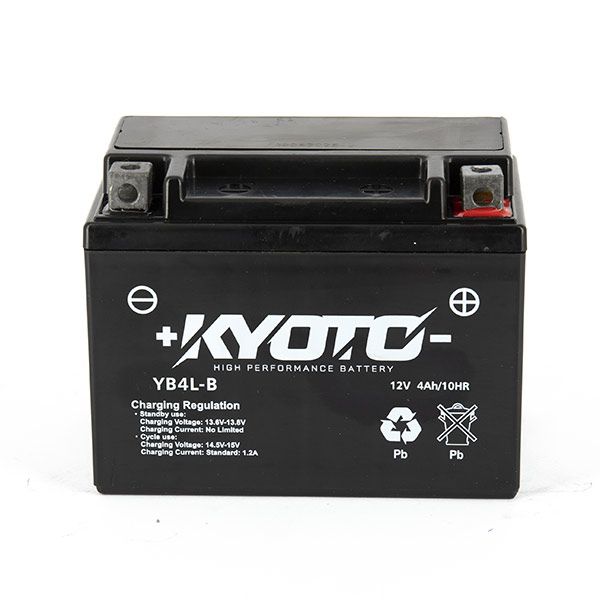batteria sla kyoto agm battery a gel yb4l-b / bb4l-b 12volts 4ah lunghezza 120 x larghezza 70 x altezza 92mm pronta alluso preattivata 512041